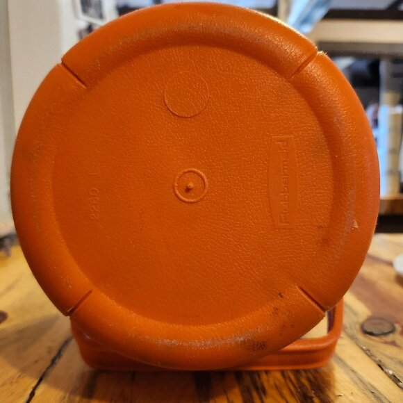 Vintage 1970s Rubbermaid Orange Insulated Ice Bucket #2260 USA Made Retro Bar - Picture 5 of 6